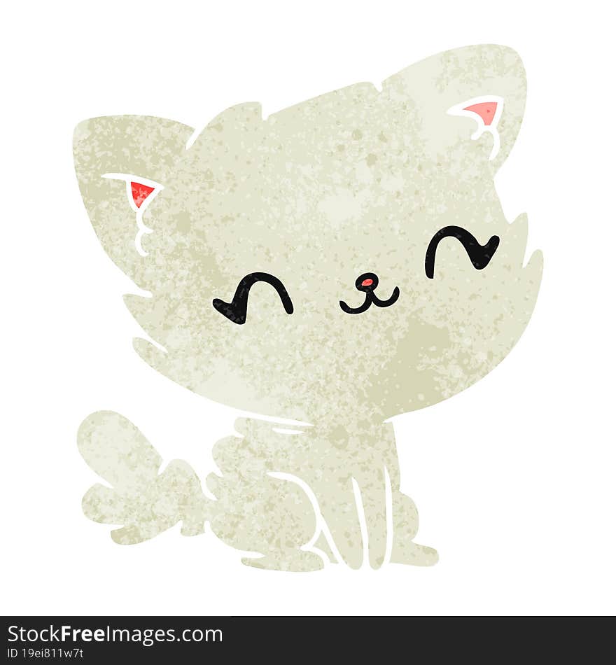 retro cartoon cute kawaii fluffy cat