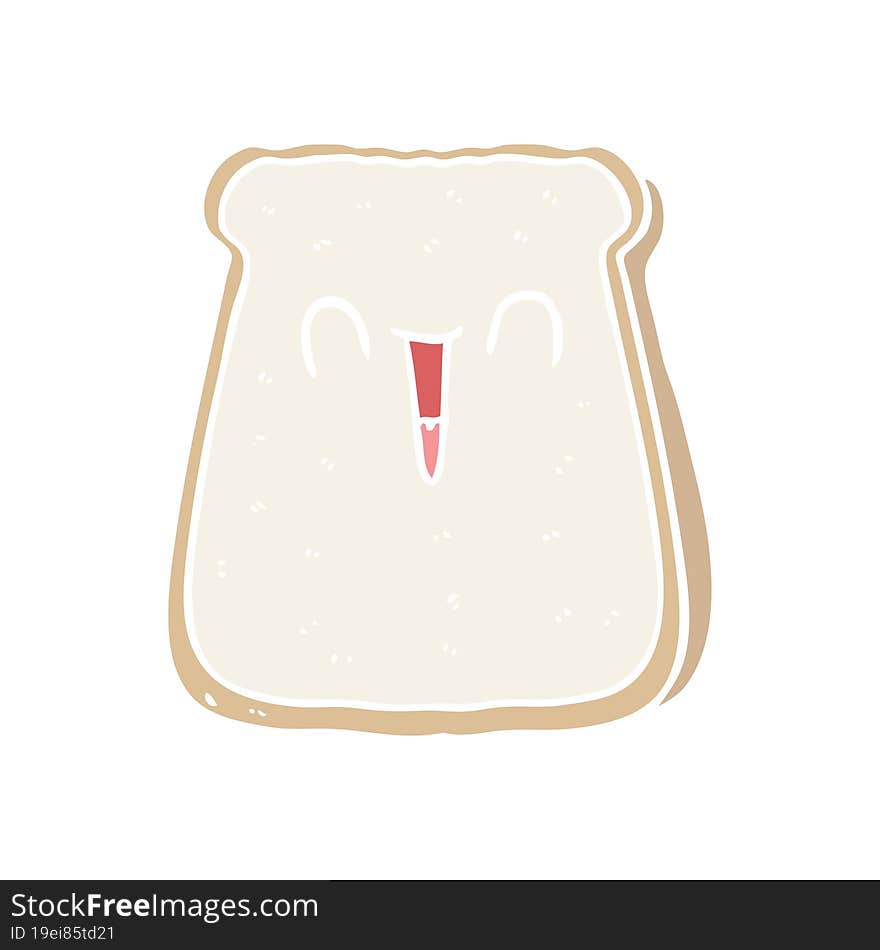 Flat Color Style Cartoon Slice Of Bread