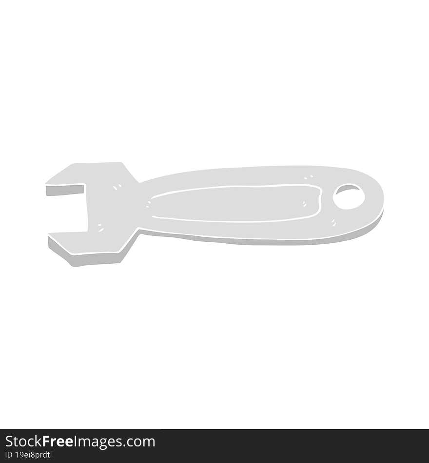 flat color illustration of a cartoon spanner