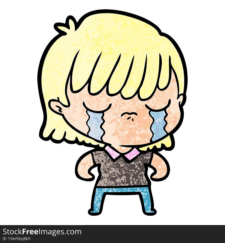 cartoon woman crying. cartoon woman crying