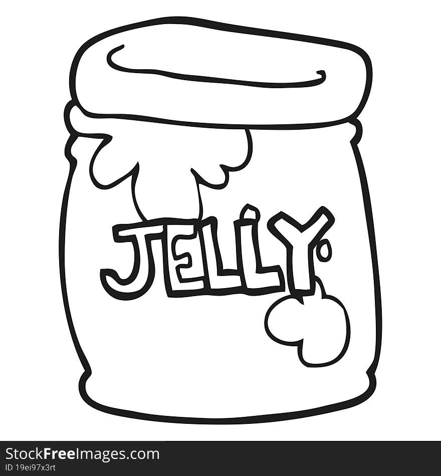 Black And White Cartoon Jar Of Jelly