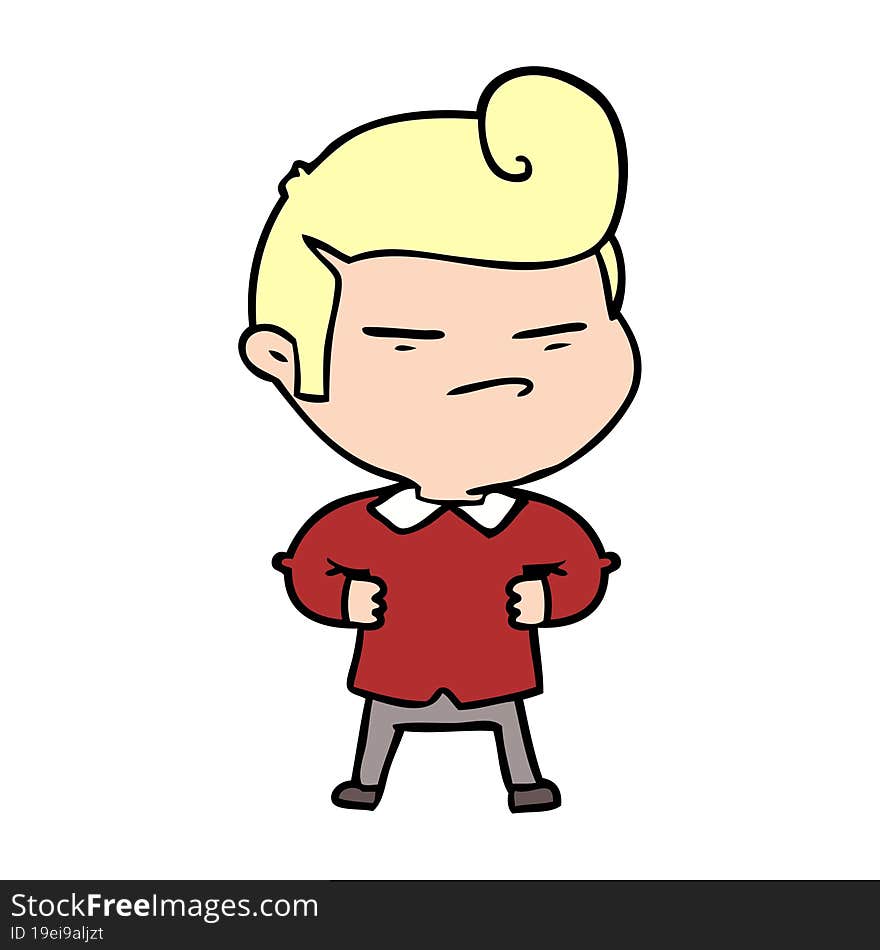 cartoon cool guy with fashion hair cut. cartoon cool guy with fashion hair cut