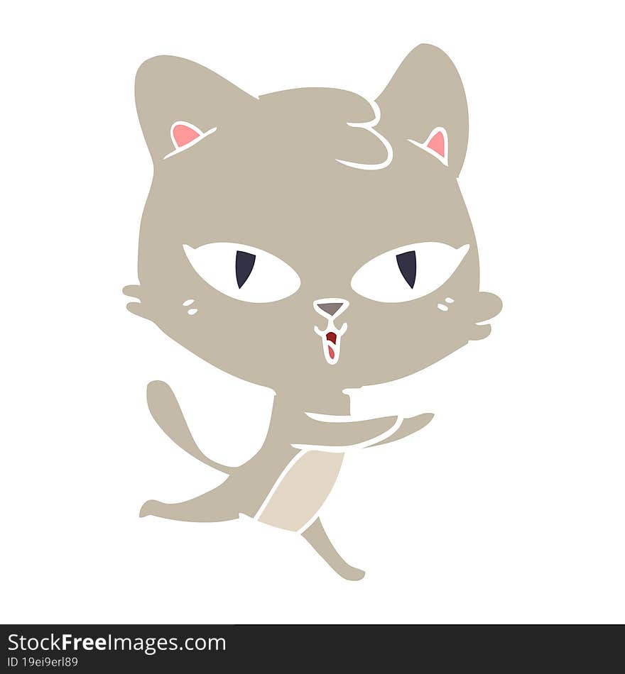 flat color style cartoon cat