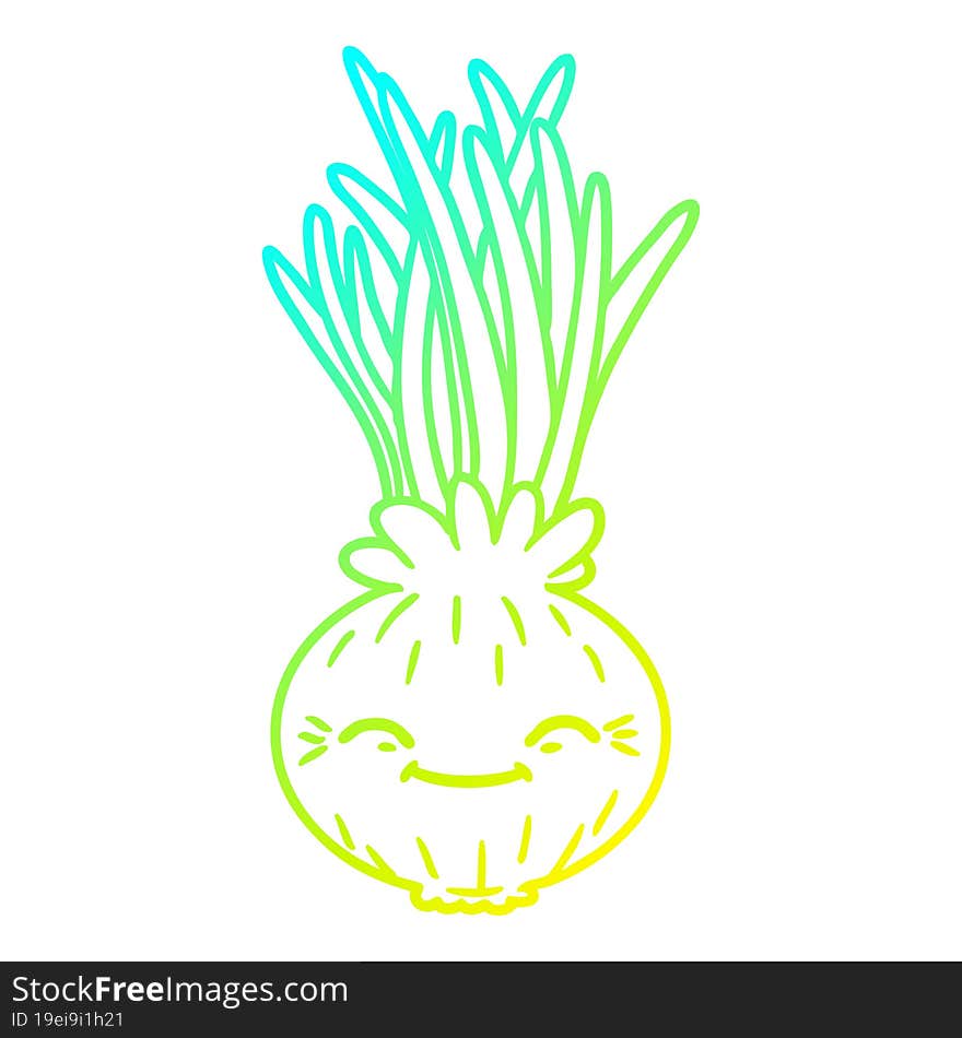 cold gradient line drawing cartoon onion