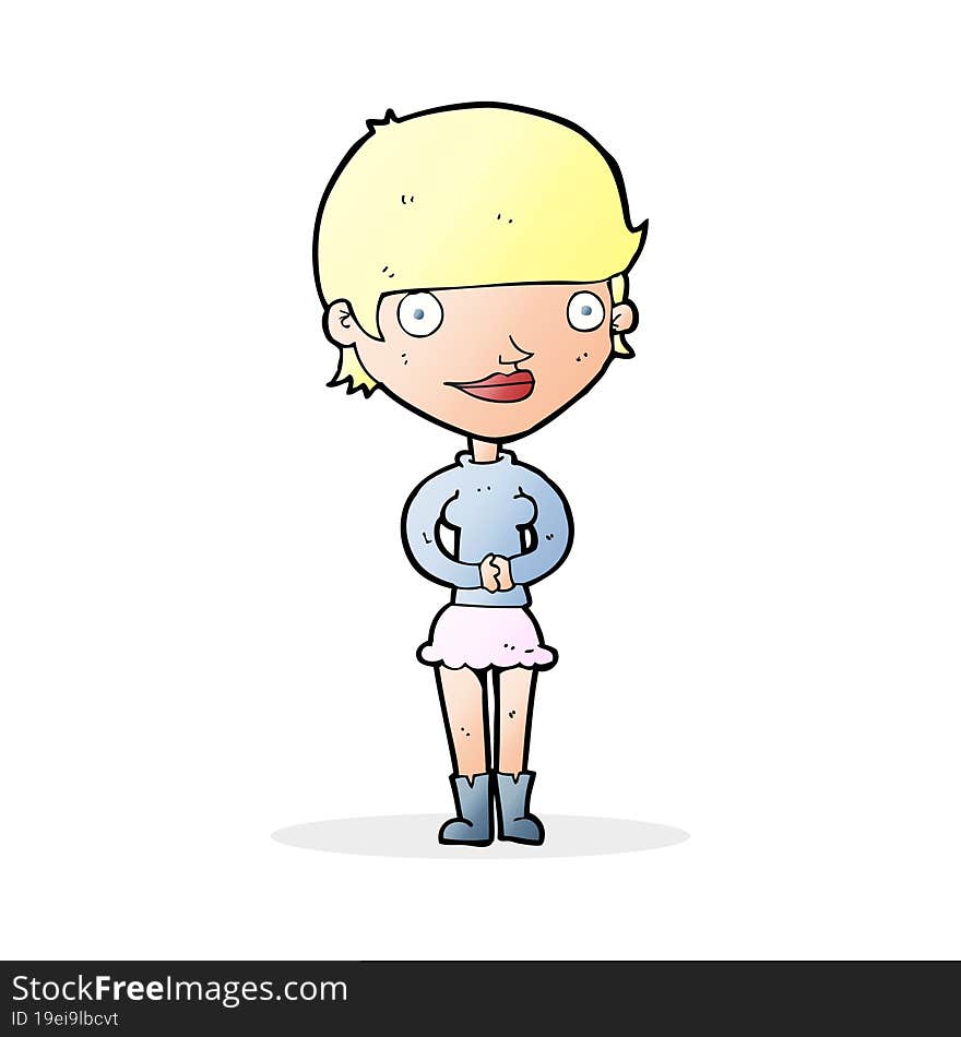 cartoon friendly woman