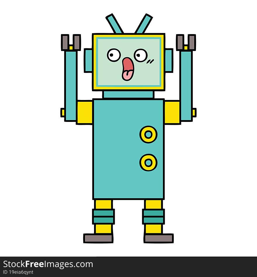 cute cartoon of a robot. cute cartoon of a robot