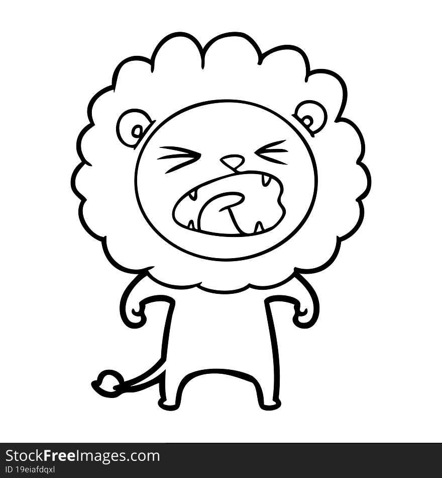 cartoon angry lion. cartoon angry lion