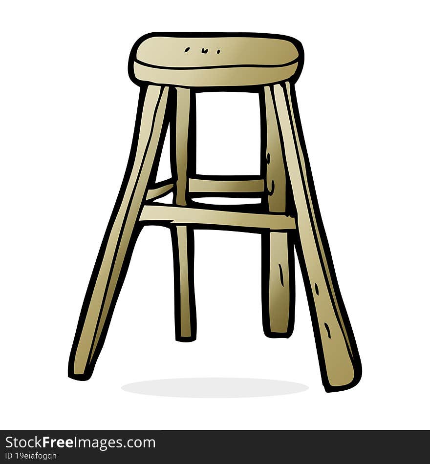 cartoon wooden stool