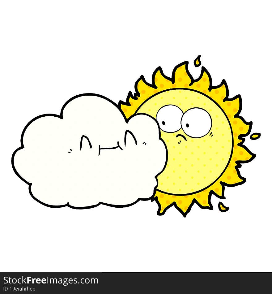 cute cartoon cloud and sun. cute cartoon cloud and sun