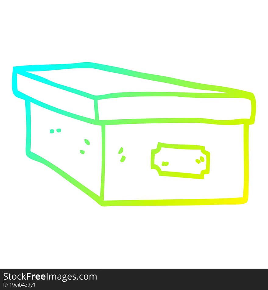 cold gradient line drawing cartoon office filing box