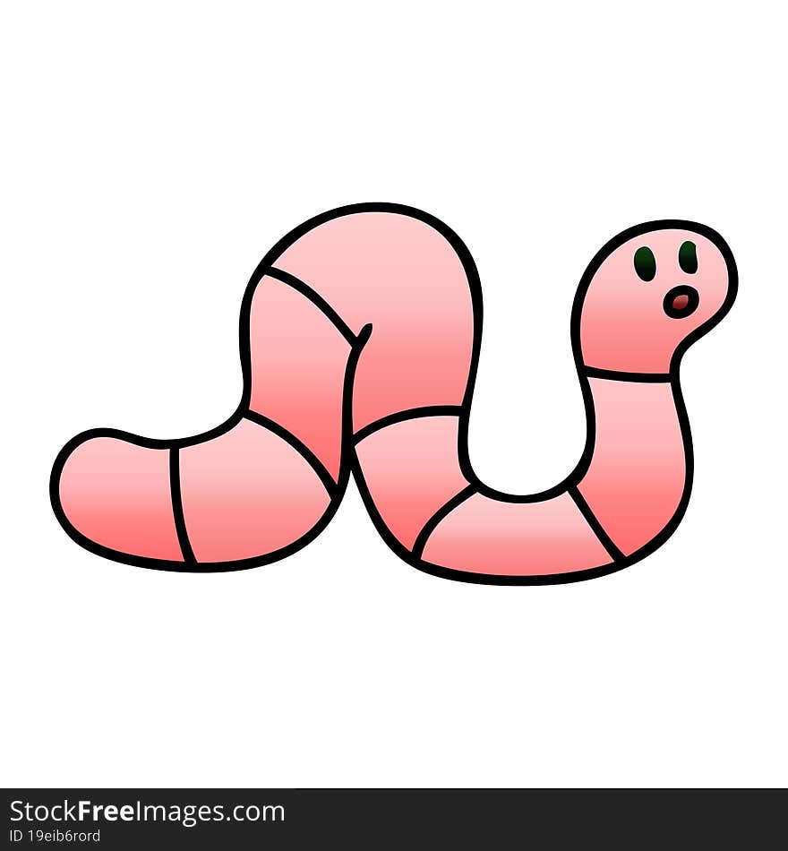 gradient shaded quirky cartoon worm. gradient shaded quirky cartoon worm