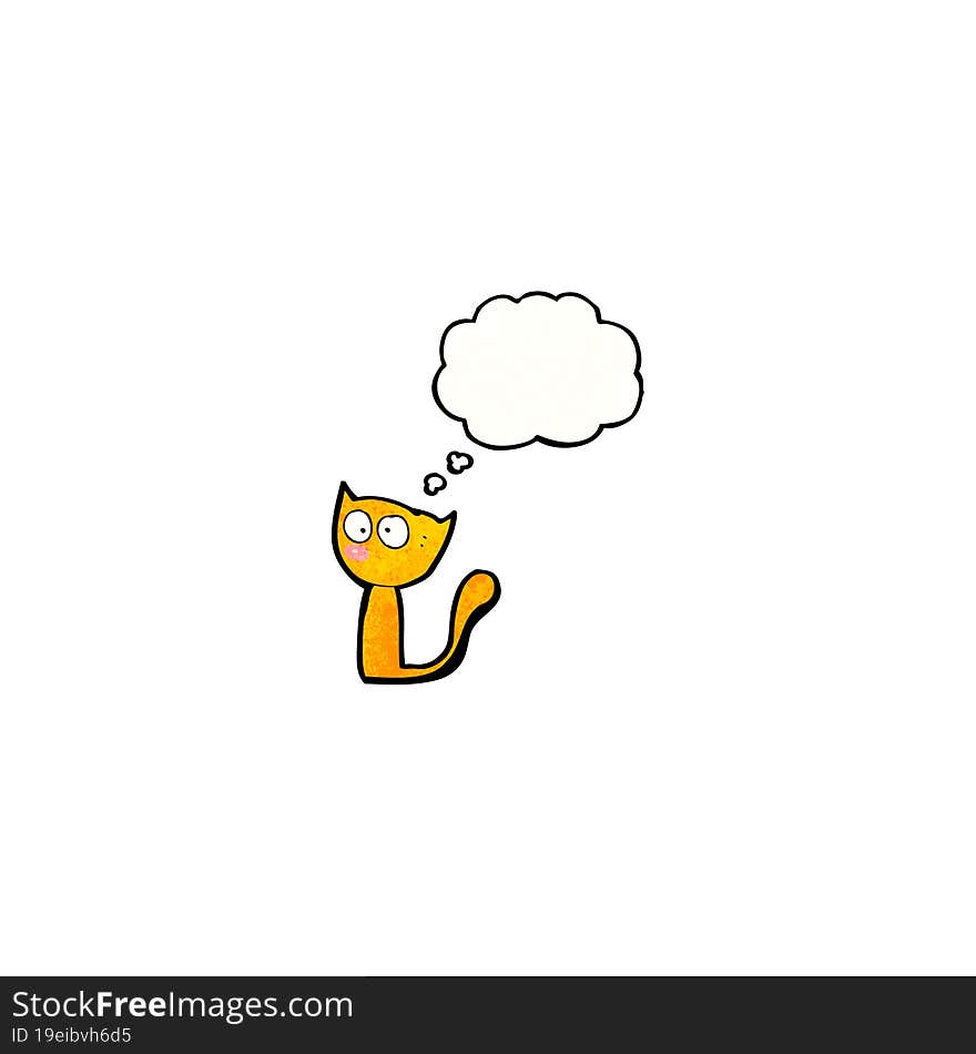 cartoon cat with thought bubble