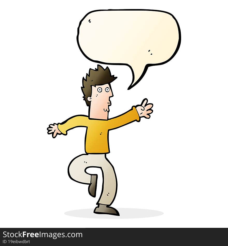 Cartoon Urgent Man With Speech Bubble