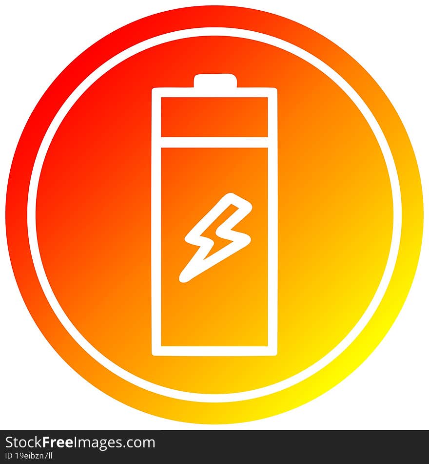 battery circular in hot gradient spectrum