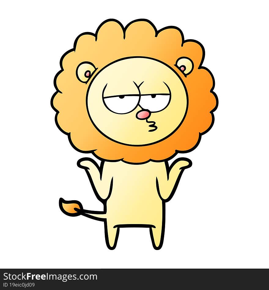 cartoon bored lion. cartoon bored lion