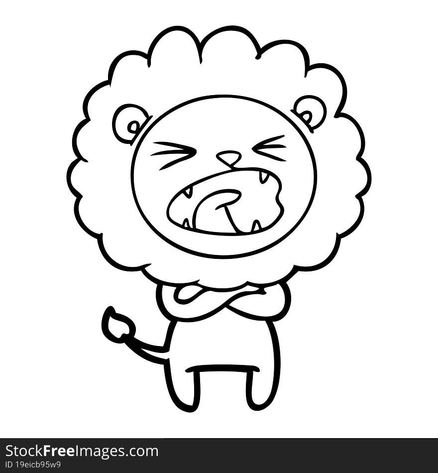 cartoon angry lion. cartoon angry lion