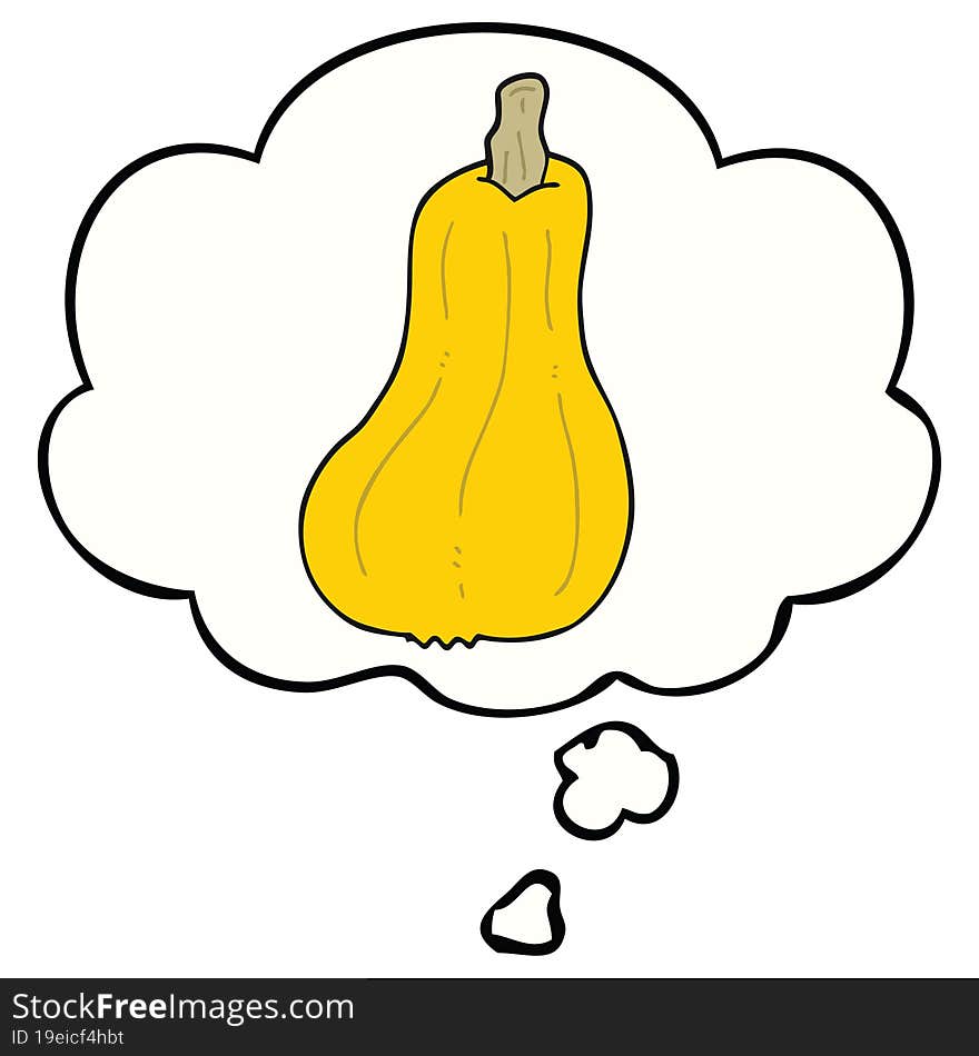 cartoon squash with thought bubble. cartoon squash with thought bubble