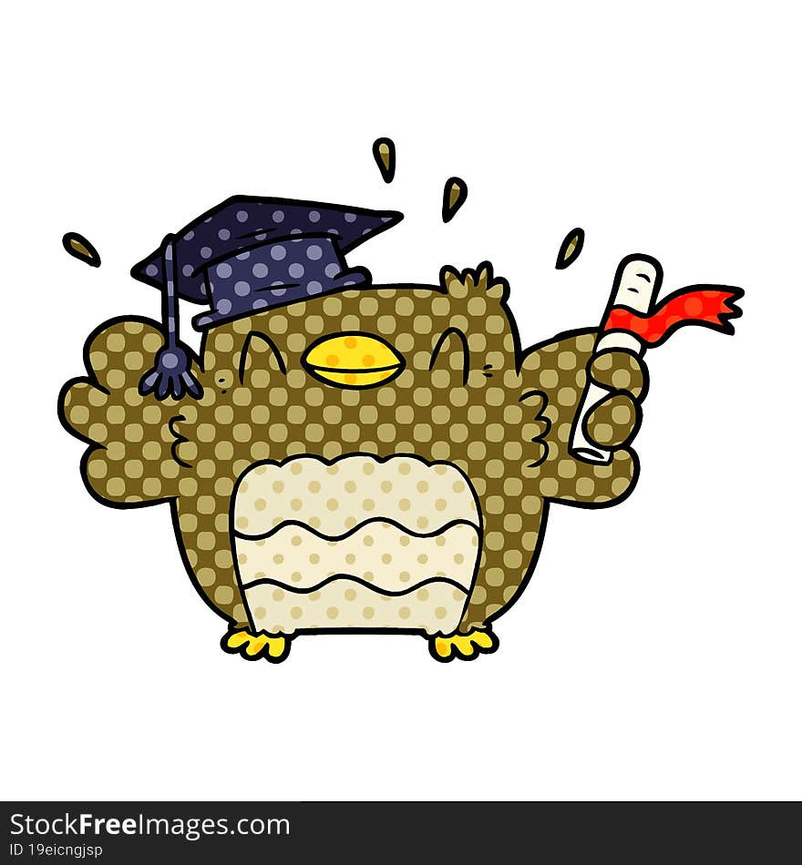 cartoon owl graduate. cartoon owl graduate