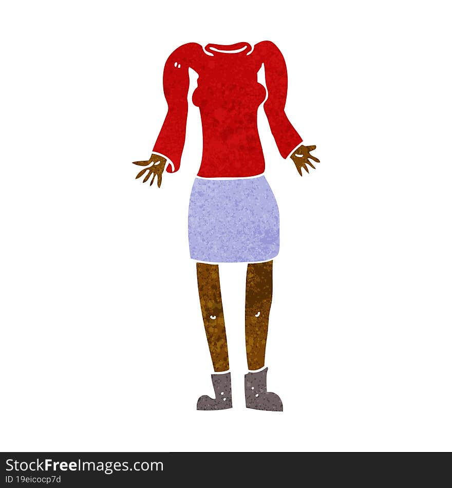 cartoon female body with shrugging shoulders (mix and match cartoons or add own photos