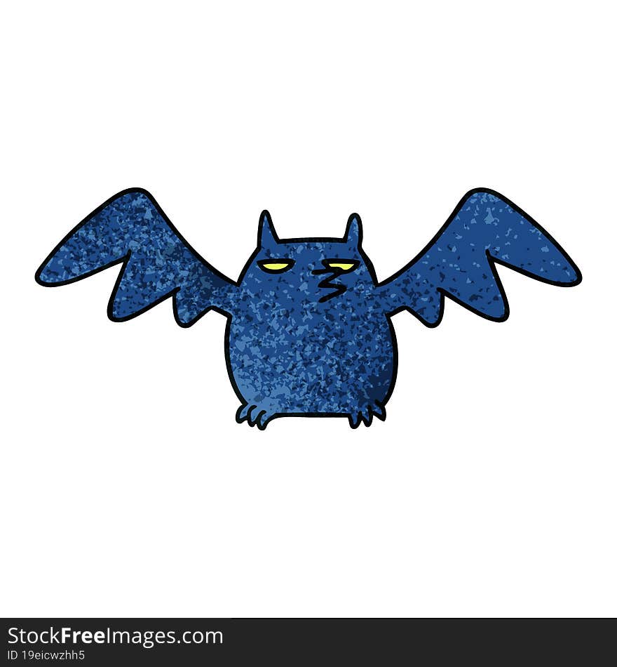 textured cartoon doodle of a night bat