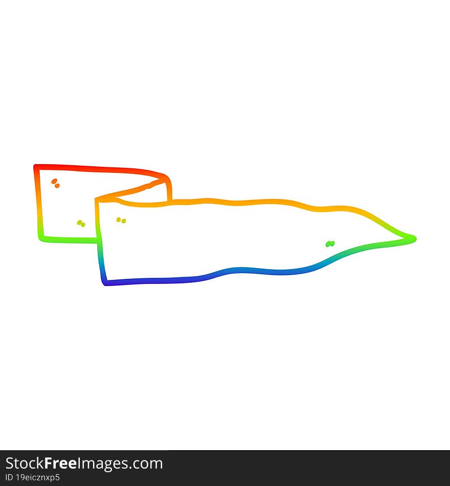 rainbow gradient line drawing cartoon waving banner