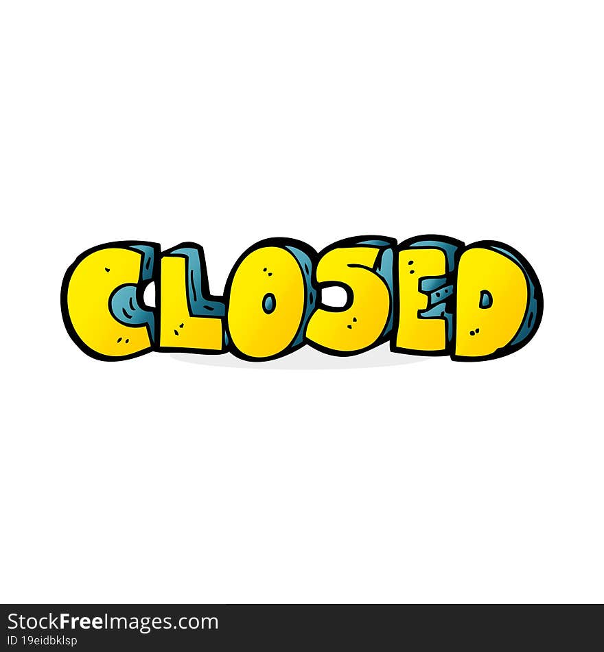 cartoon closed symbol