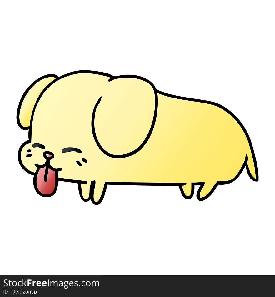 gradient cartoon of cute kawaii dog