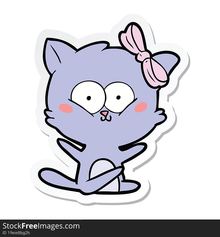 sticker of a cartoon cat