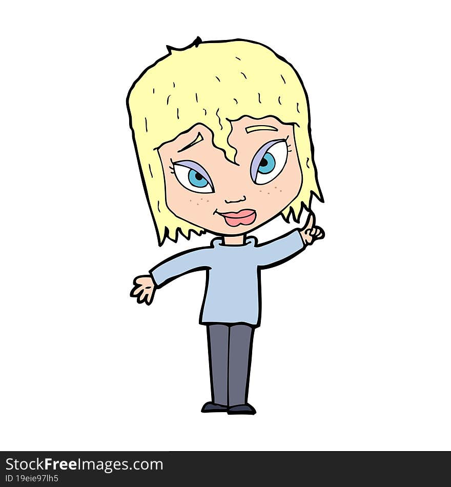 cartoon woman with idea