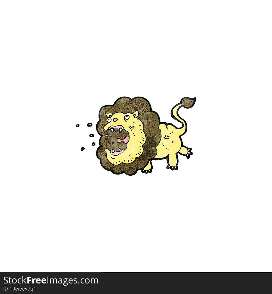 cartoon lion roaring