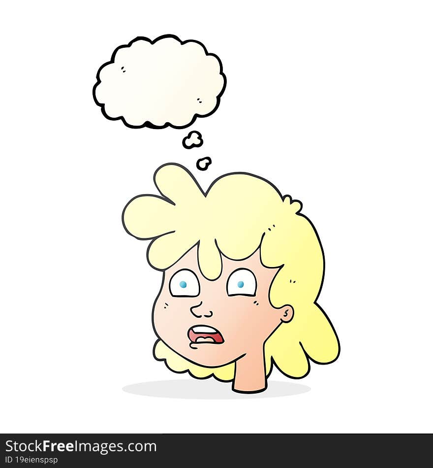 Thought Bubble Cartoon Female Face