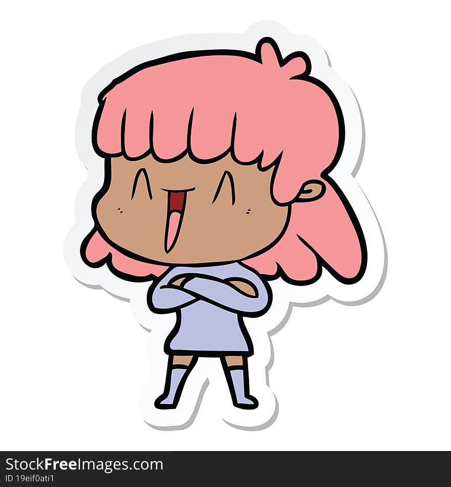 sticker of a cartoon woman