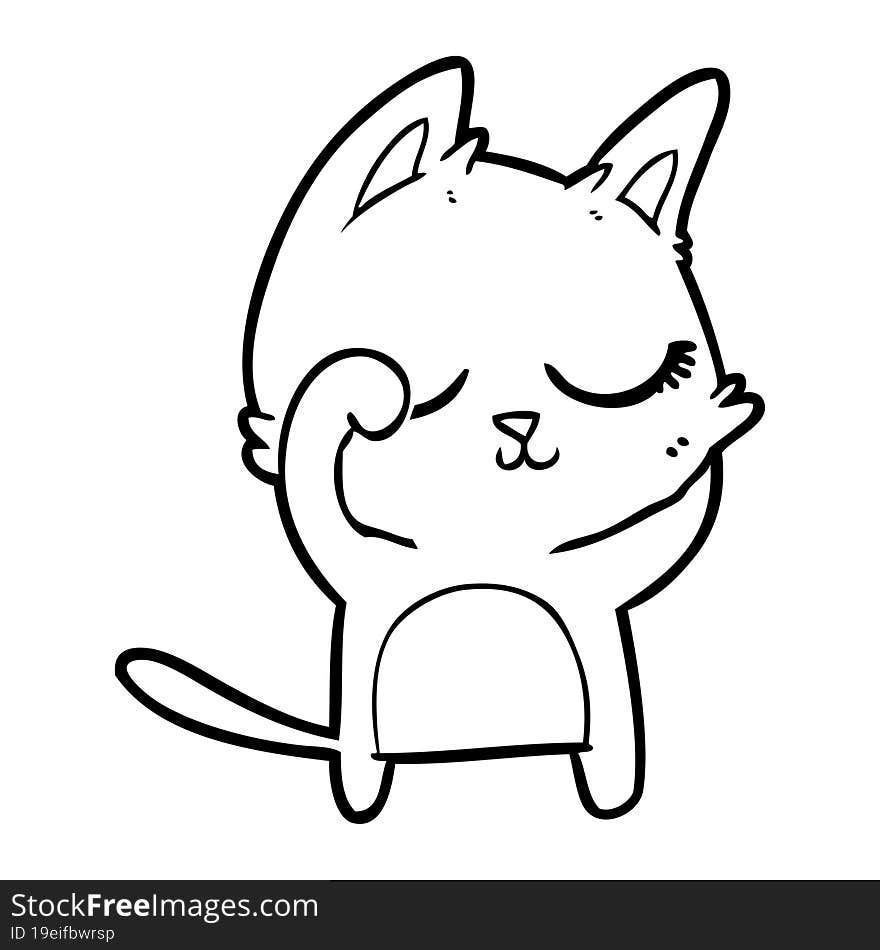 calm cartoon cat. calm cartoon cat