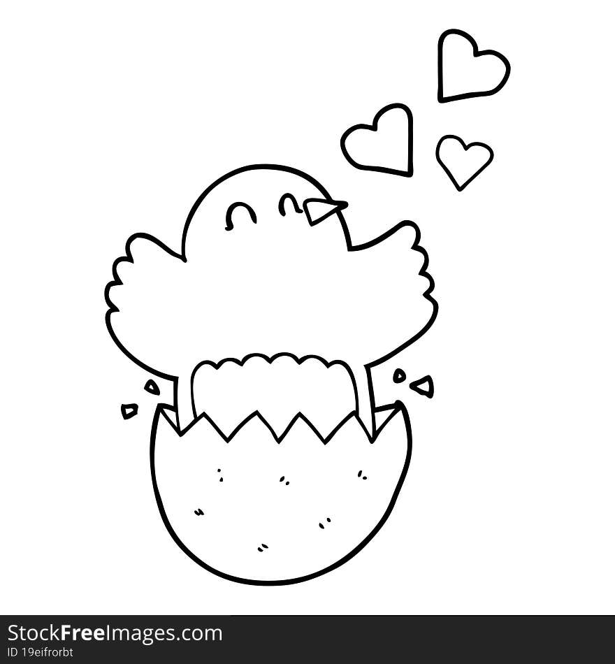 Cute Hatching Chick Cartoon