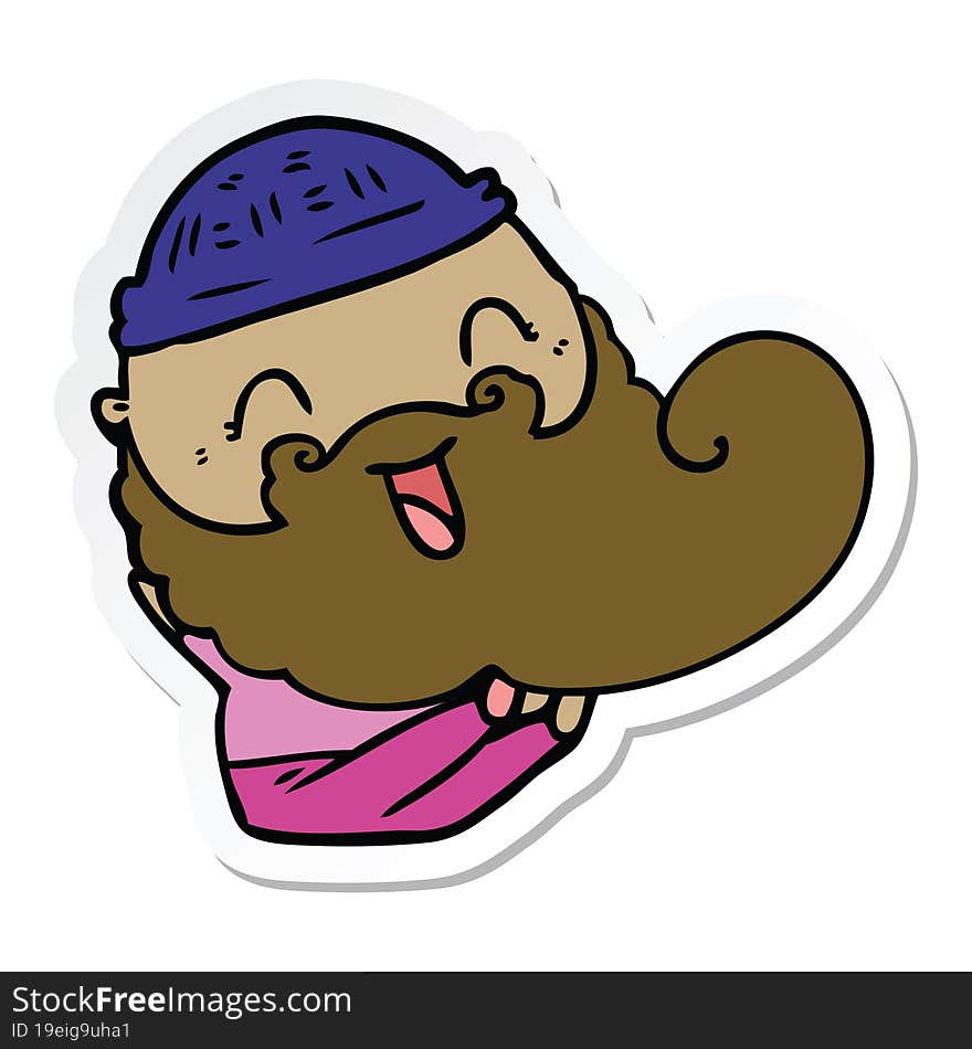 sticker of a happy bearded man