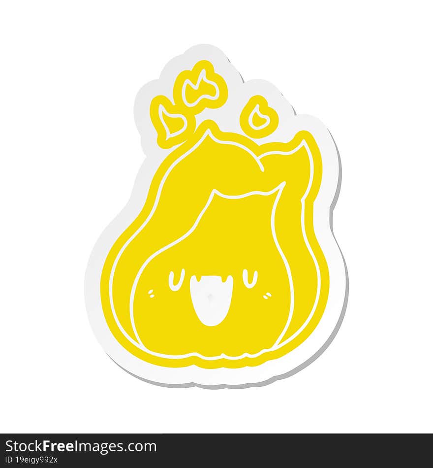 cartoon sticker kawaii cute fire flame