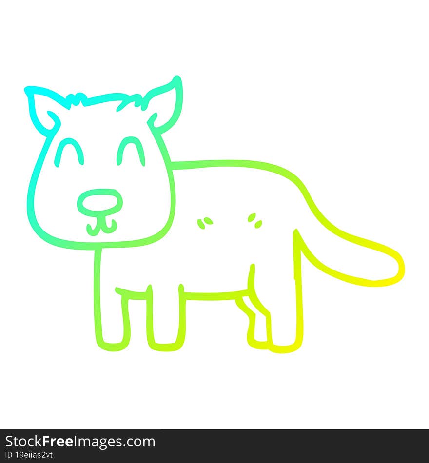 cold gradient line drawing cartoon calm dog