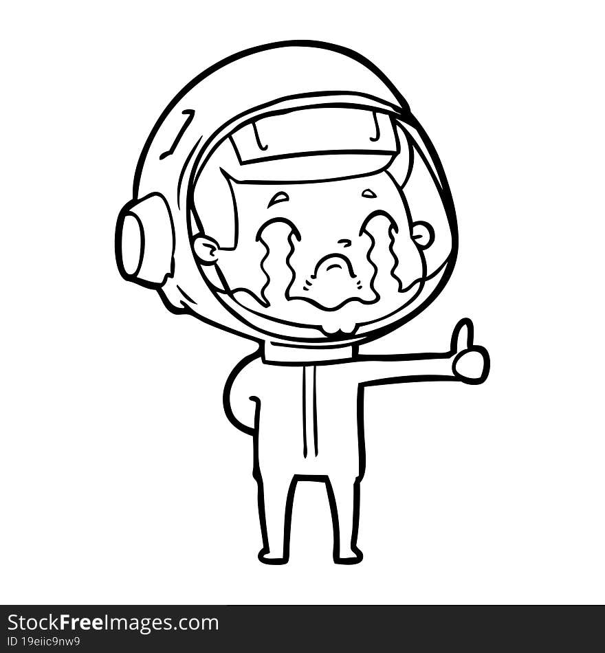 cartoon crying astronaut. cartoon crying astronaut