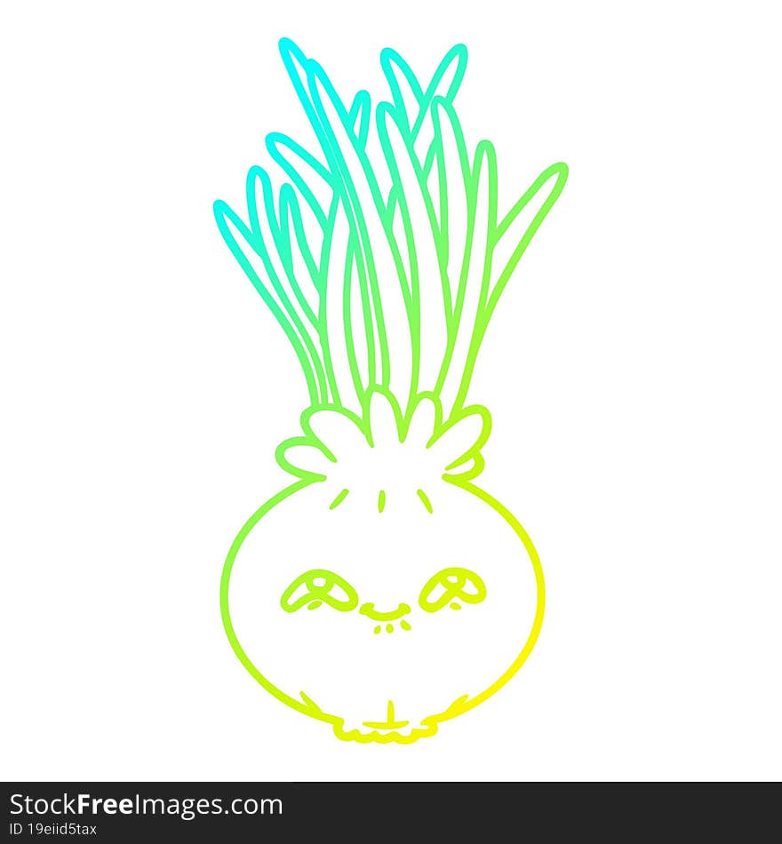 cold gradient line drawing cartoon onion