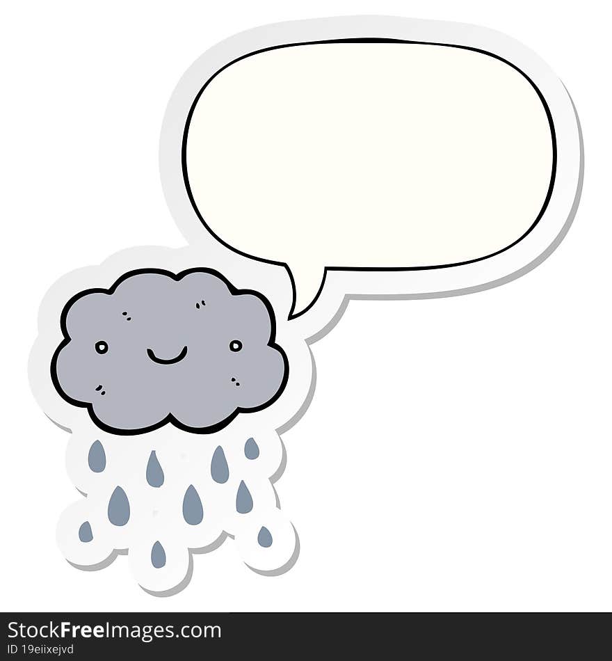 cute cartoon cloud and speech bubble sticker