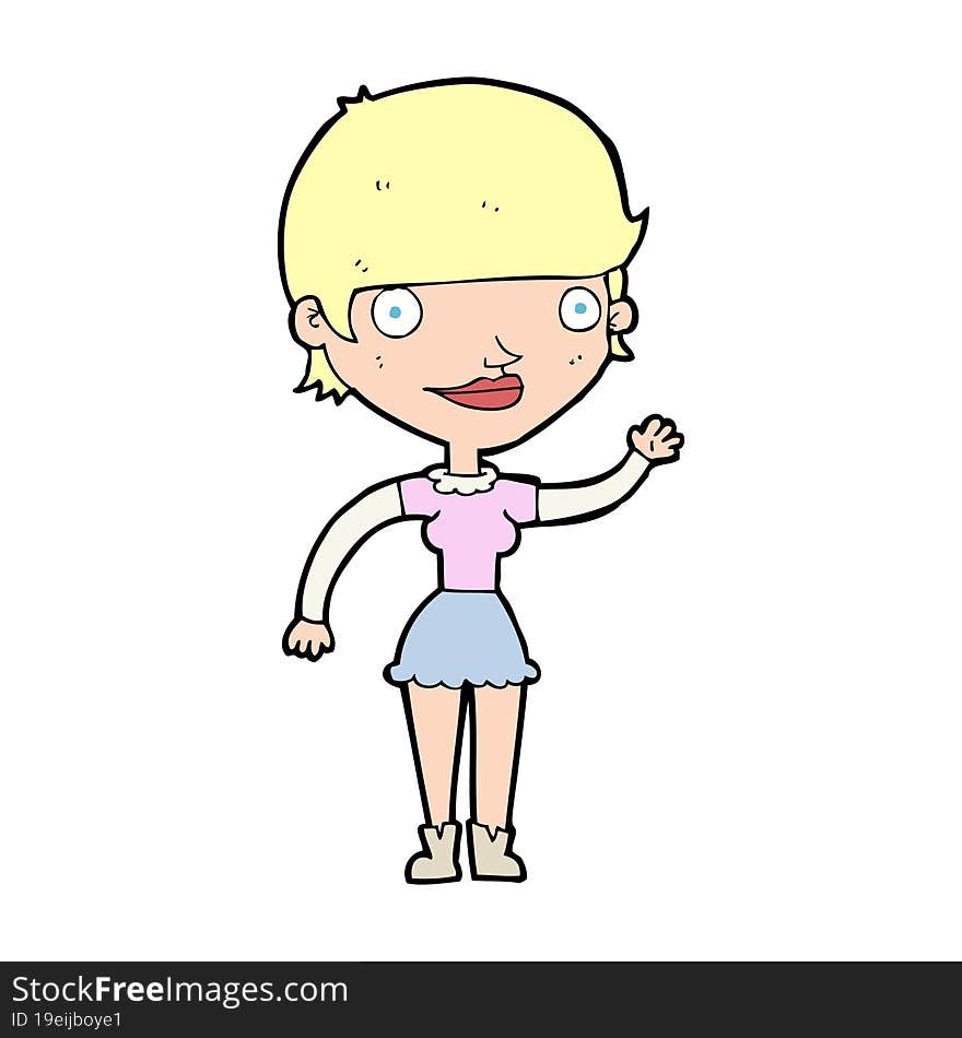 Cartoon Woman With Idea