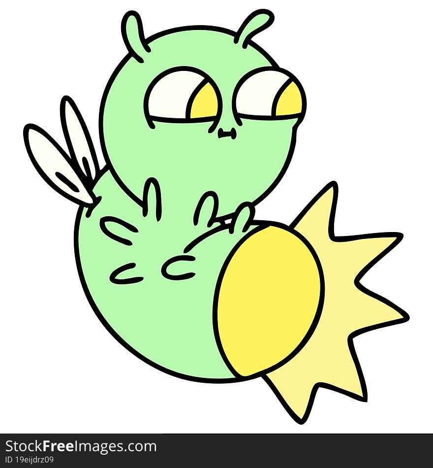 cartoon of a cute glow bug. cartoon of a cute glow bug