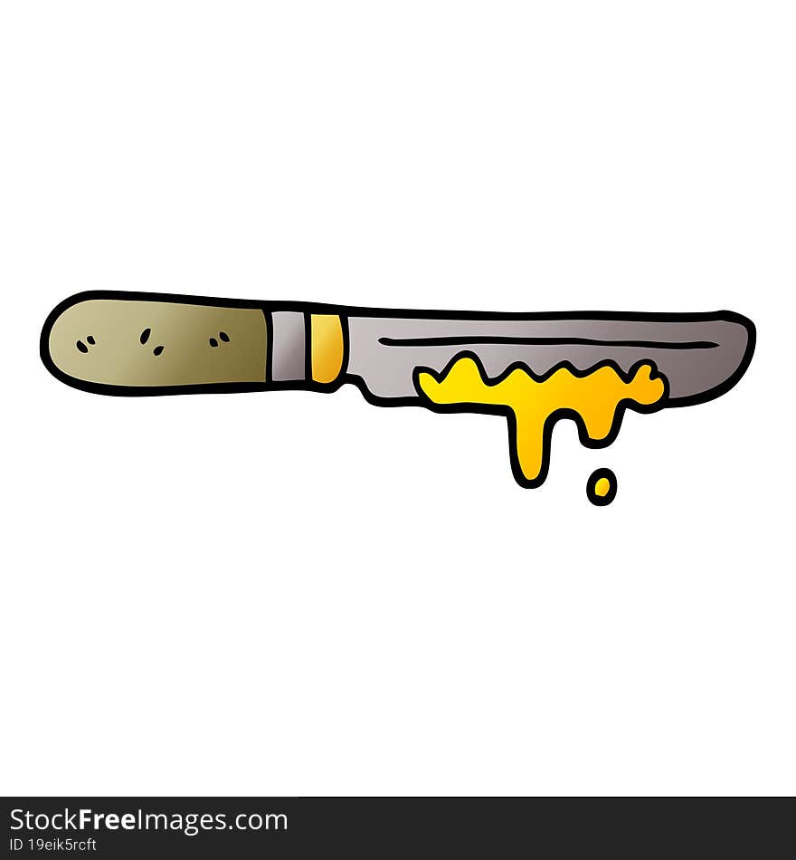 cartoon doodle butter knife