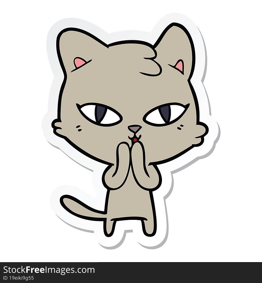 sticker of a cartoon cat