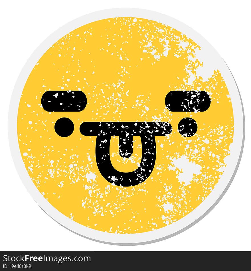 simple funny face circular sticker