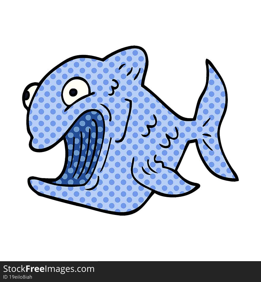 funny cartoon doodle fish