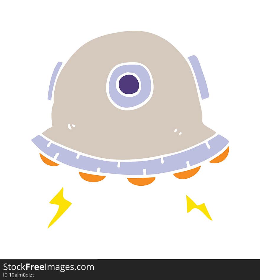 flat color style cartoon UFO