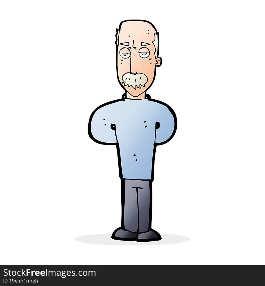 cartoon annoyed balding man