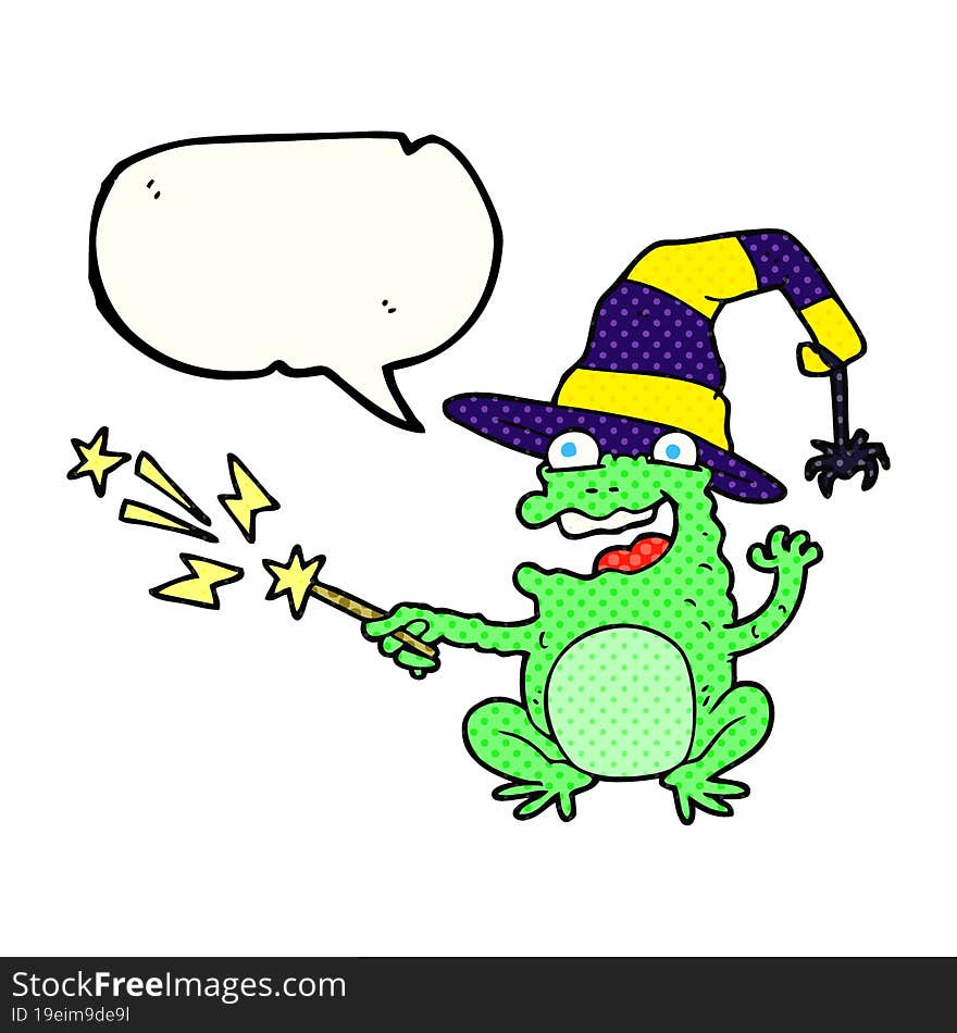 Comic Book Speech Bubble Cartoon Toad Casting Spell