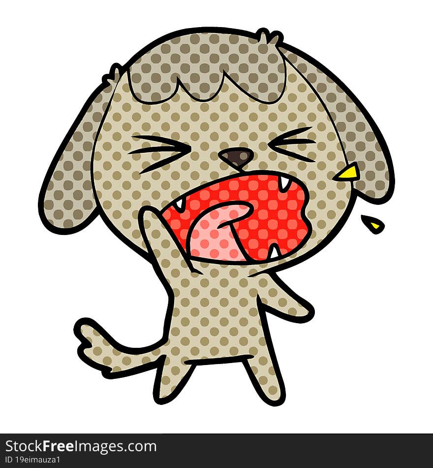 cute cartoon dog barking. cute cartoon dog barking